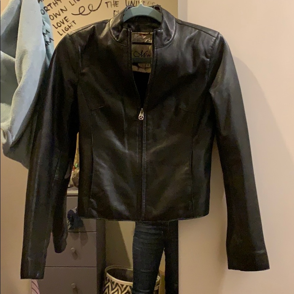 Black leather jacket